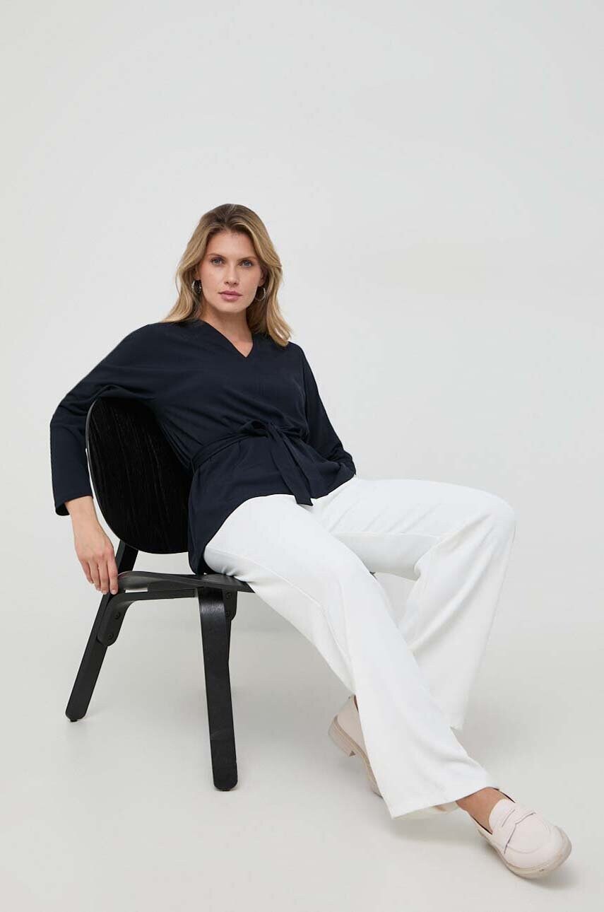 Блузка Max Mara Leisure жіноча колір синій однотонна