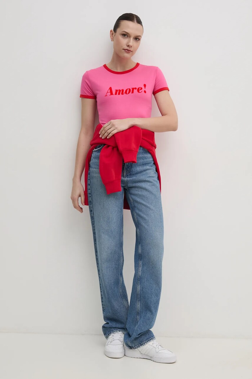 Кофта Tommy Hilfiger жіноча колір червоний з принтом WW0WW39791