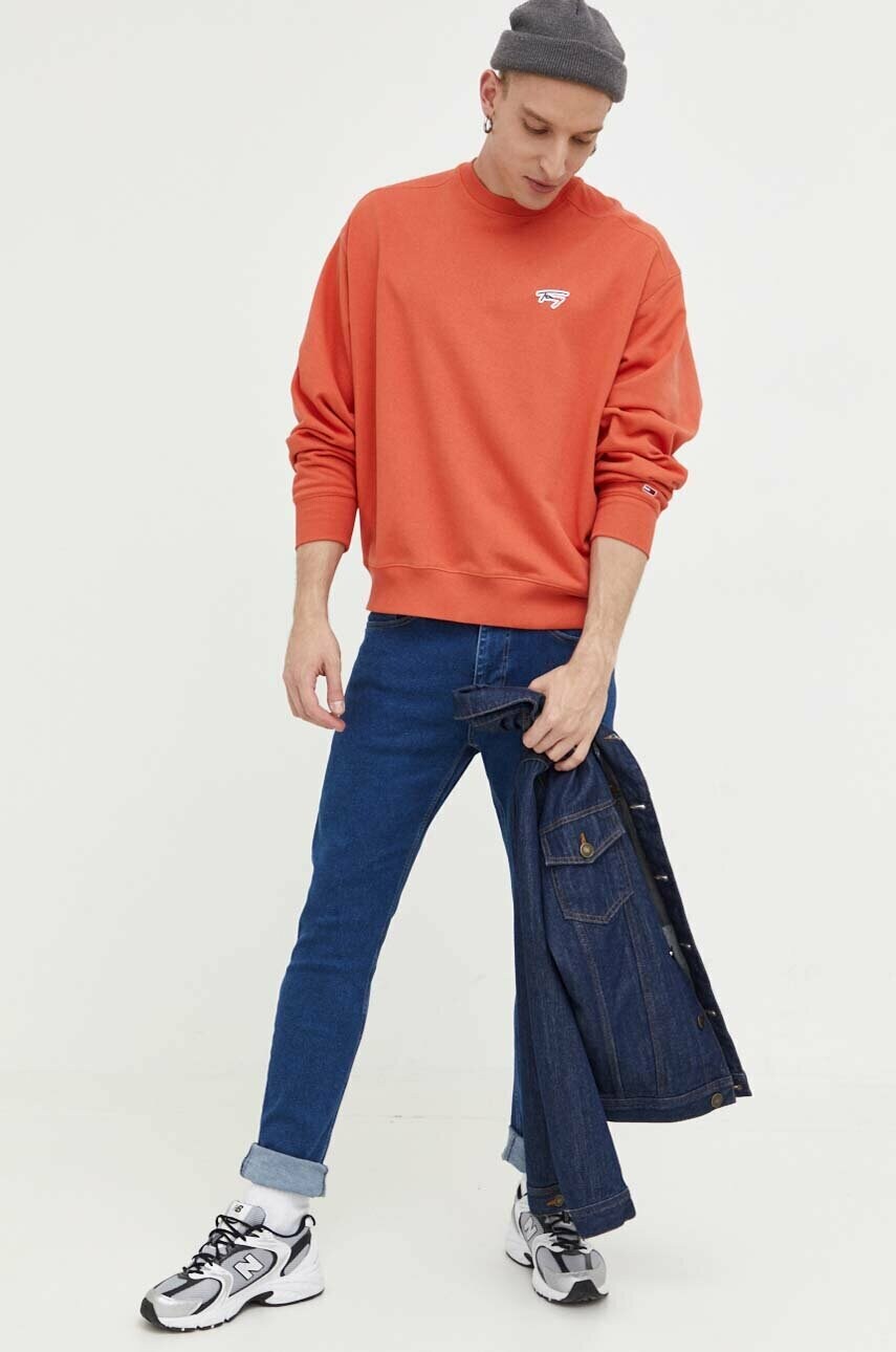 Кофта Tommy Jeans чоловіча колір бордовий однотонна
