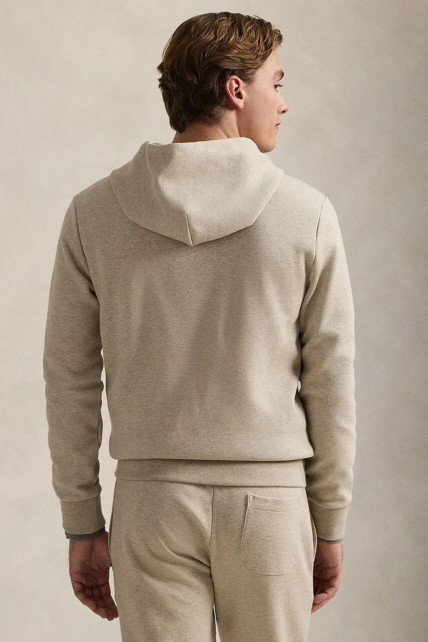 Кофта Polo Ralph Lauren чоловіча колір зелений з капюшоном однотонна 710881517