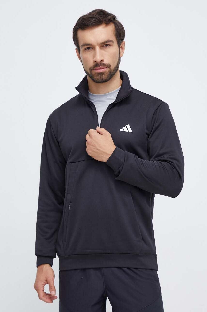 Тренувальна кофта adidas Performance колір чорний однотонна