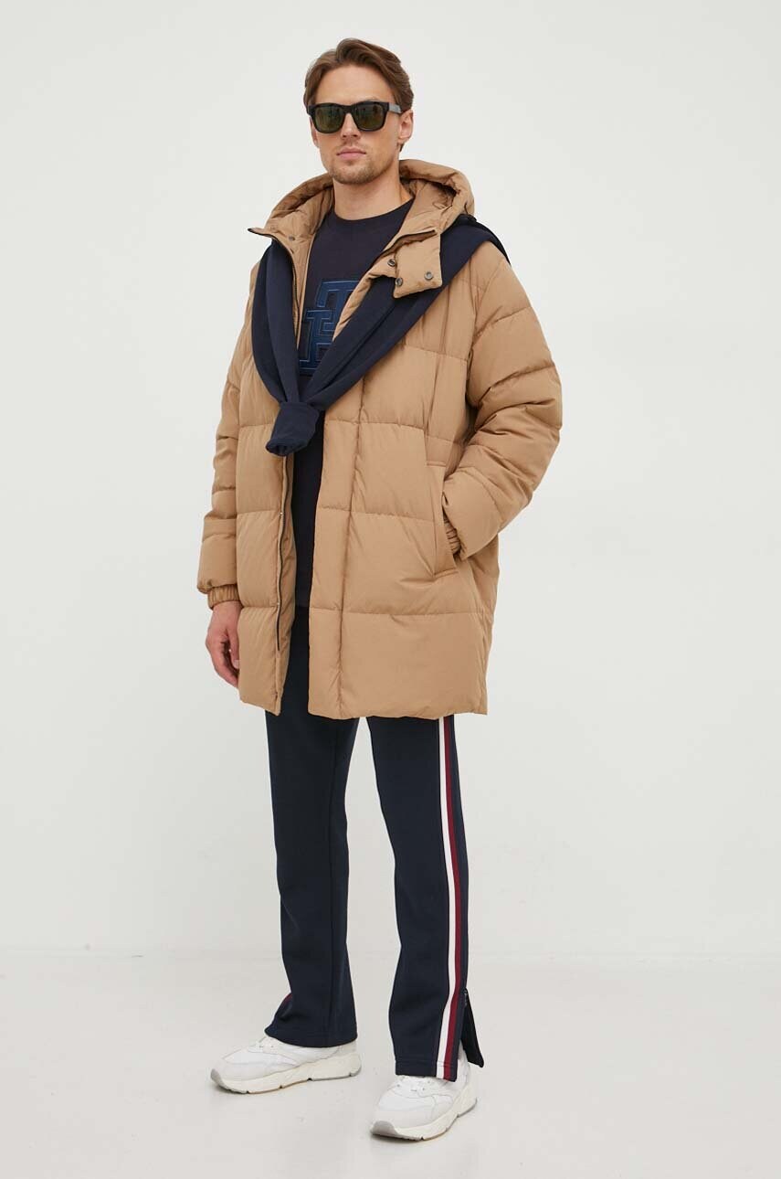 Кофта Tommy Hilfiger чоловіча колір синій з капюшоном з аплікацією
