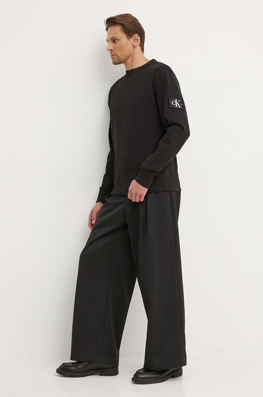 Бавовняна кофта Calvin Klein Jeans чоловіча колір чорний однотонна J30J323426