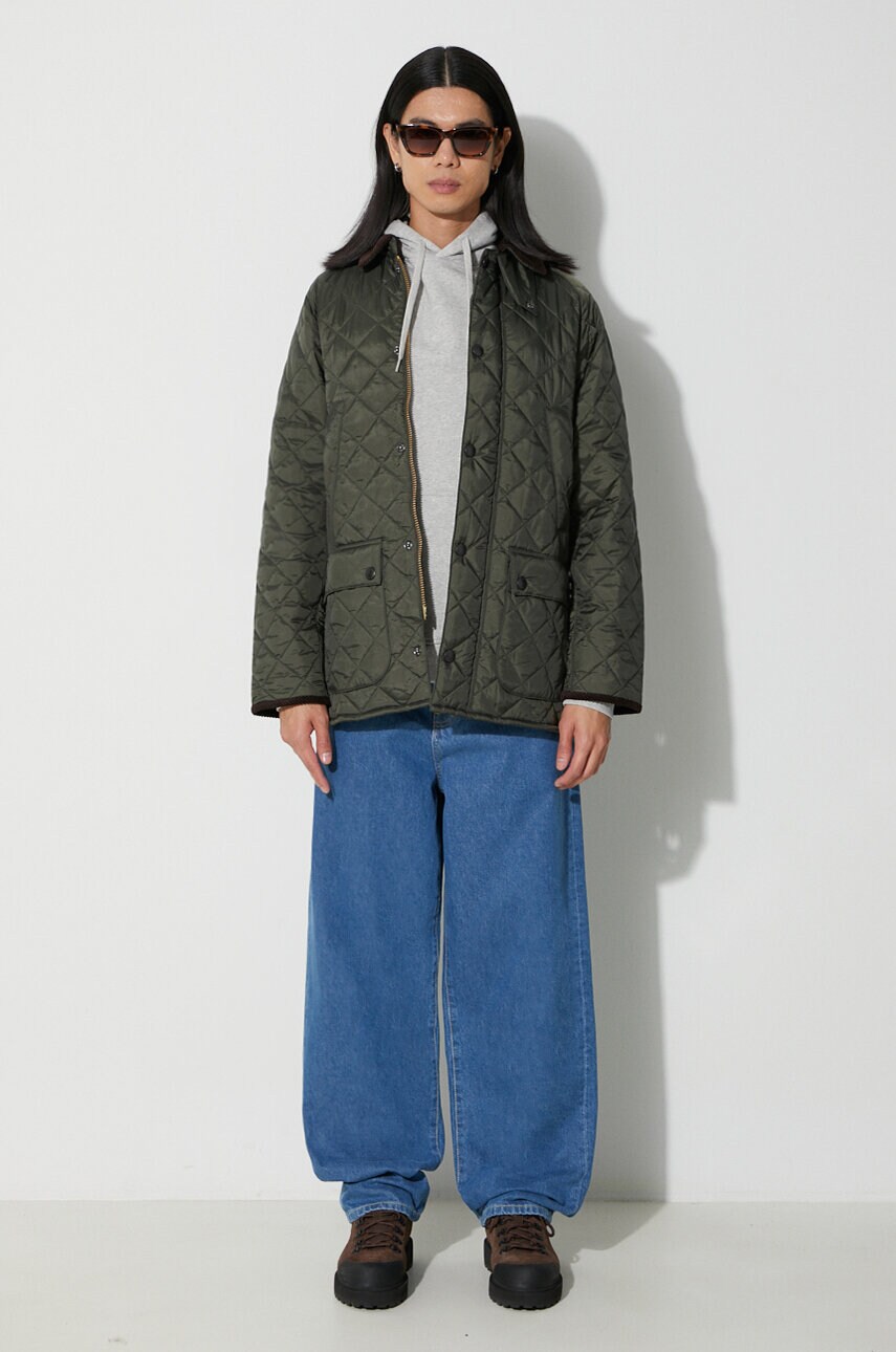 Бавовняна кофта Barbour Barobour x Maison Kitsune чоловіча колір сірий з капюшоном з аплікацією MOL0569