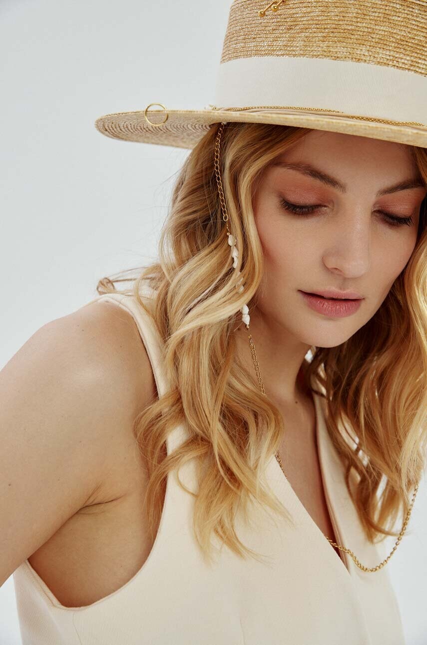 Капелюх LE SH KA headwear White Canotier колір бежевий