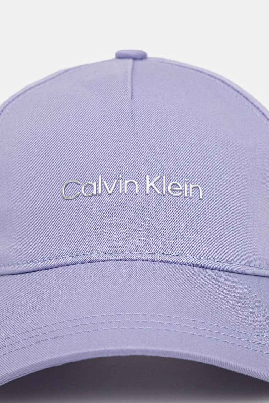 Бавовняна бейсболка Calvin Klein колір фіолетовий однотонна