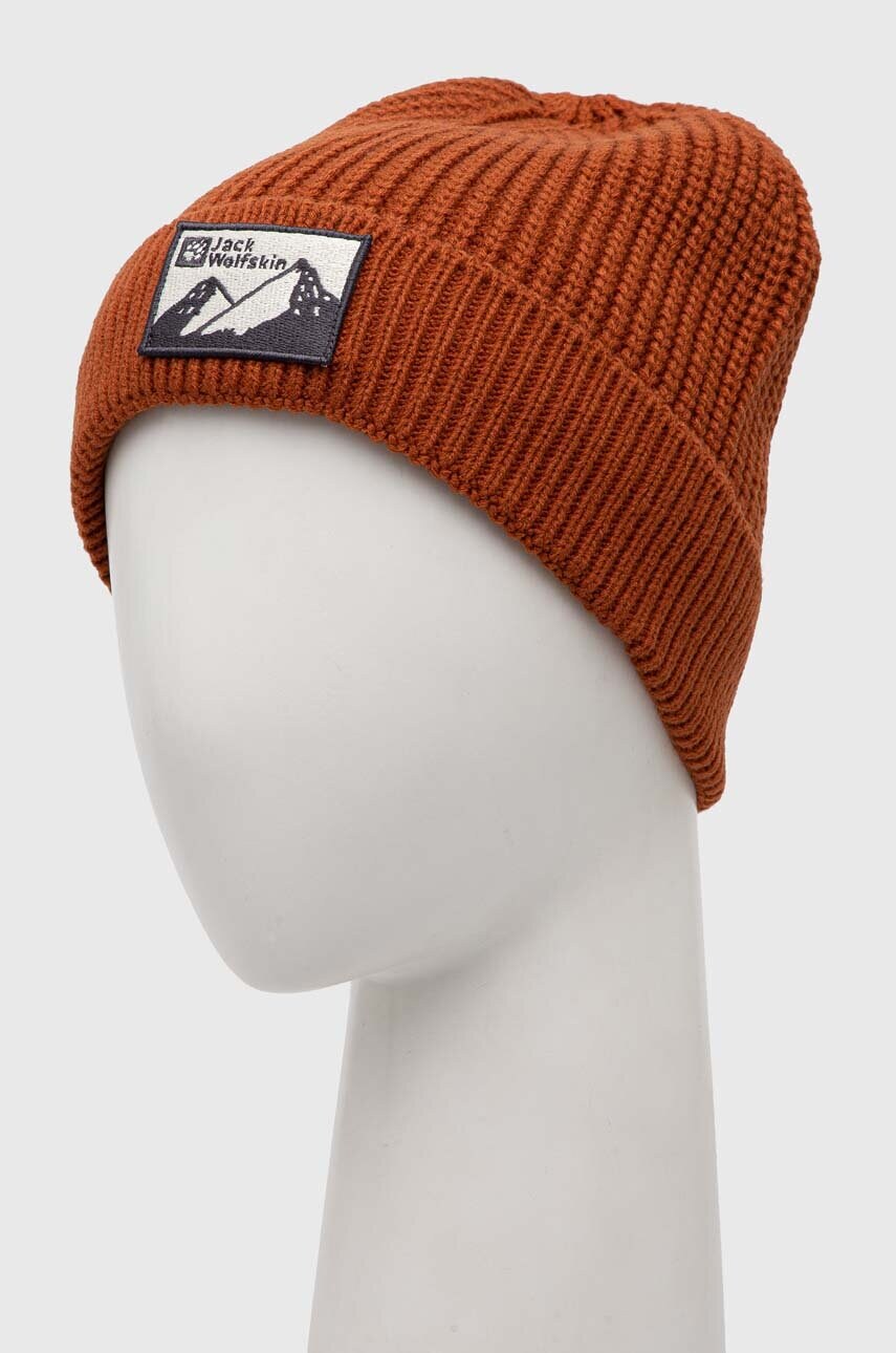 Шапка Jack Wolfskin колір червоний з товстого трикотажу