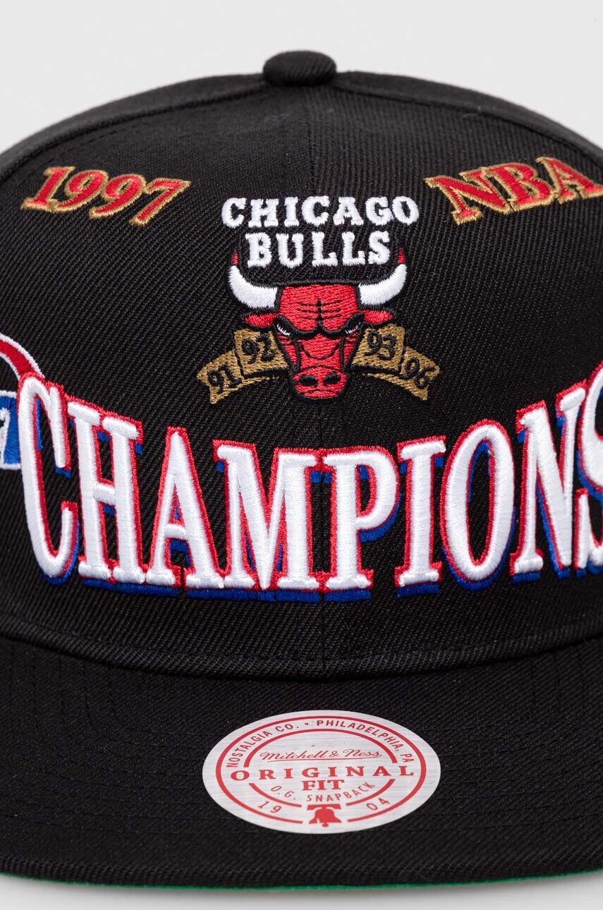Кепка з домішкою вовни Mitchell&Ness колір чорний з аплікацією