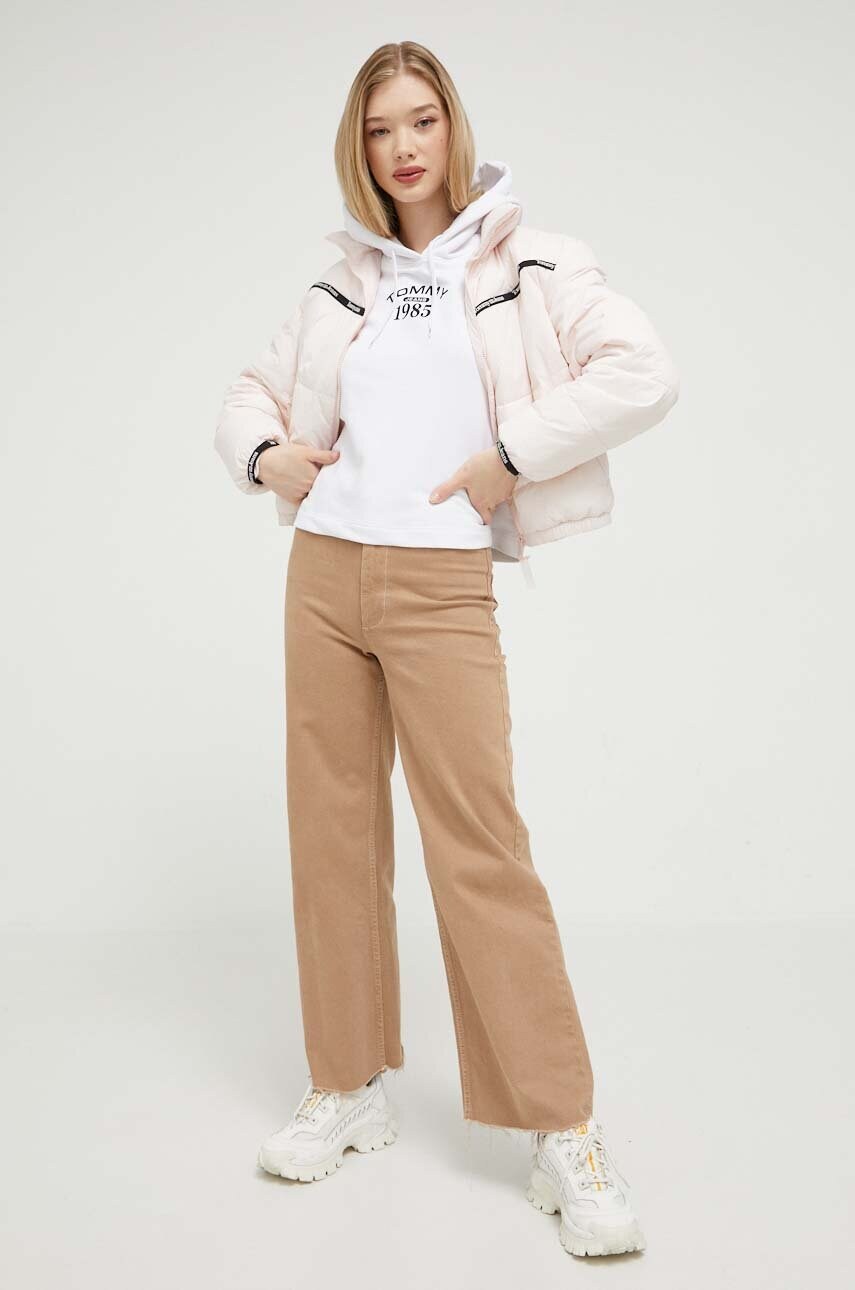 Куртка Tommy Jeans жіноча колір рожевий зимова oversize