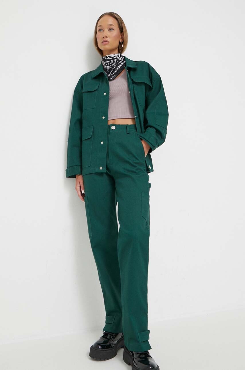 Куртка Sixth June жіноча колір зелений перехідна oversize
