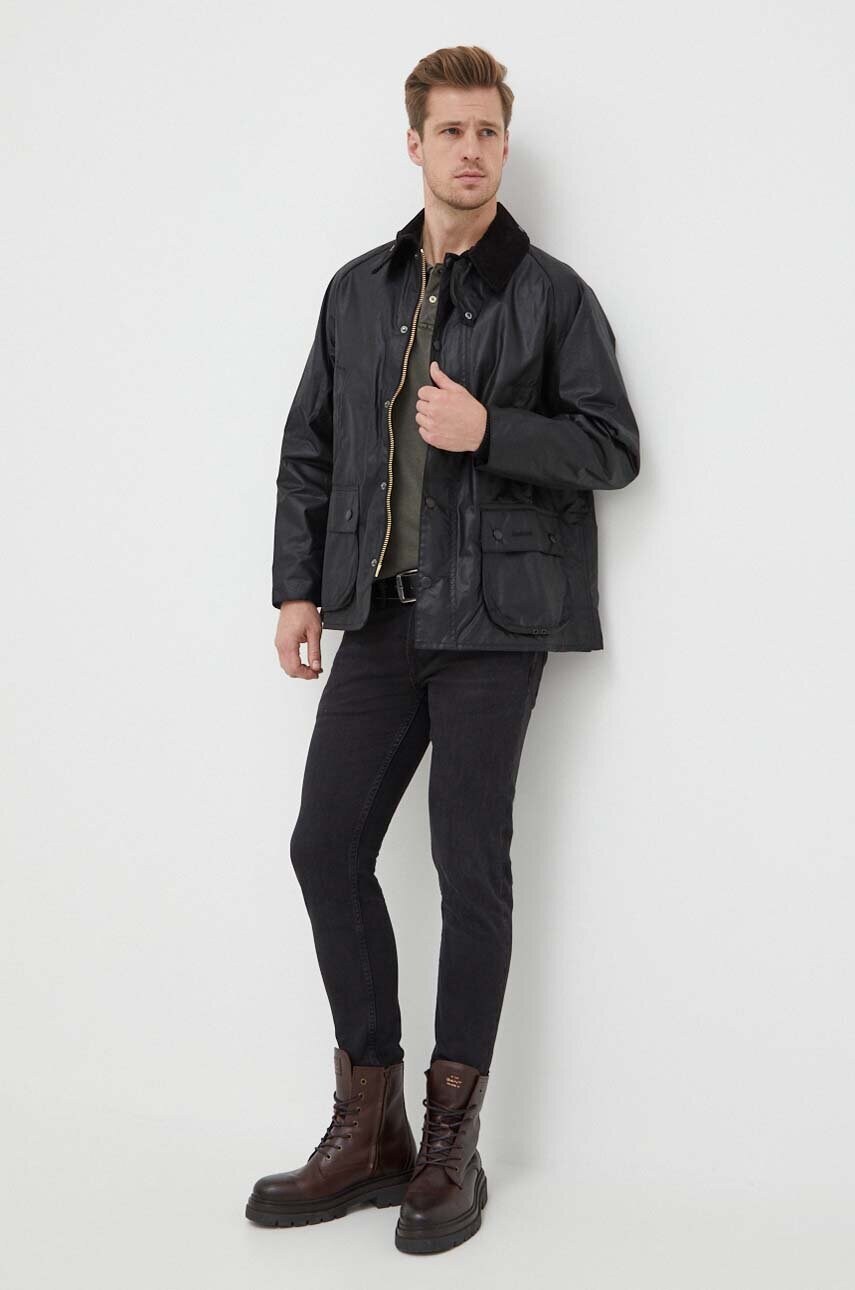 Куртка Barbour чоловіча колір чорний перехідна