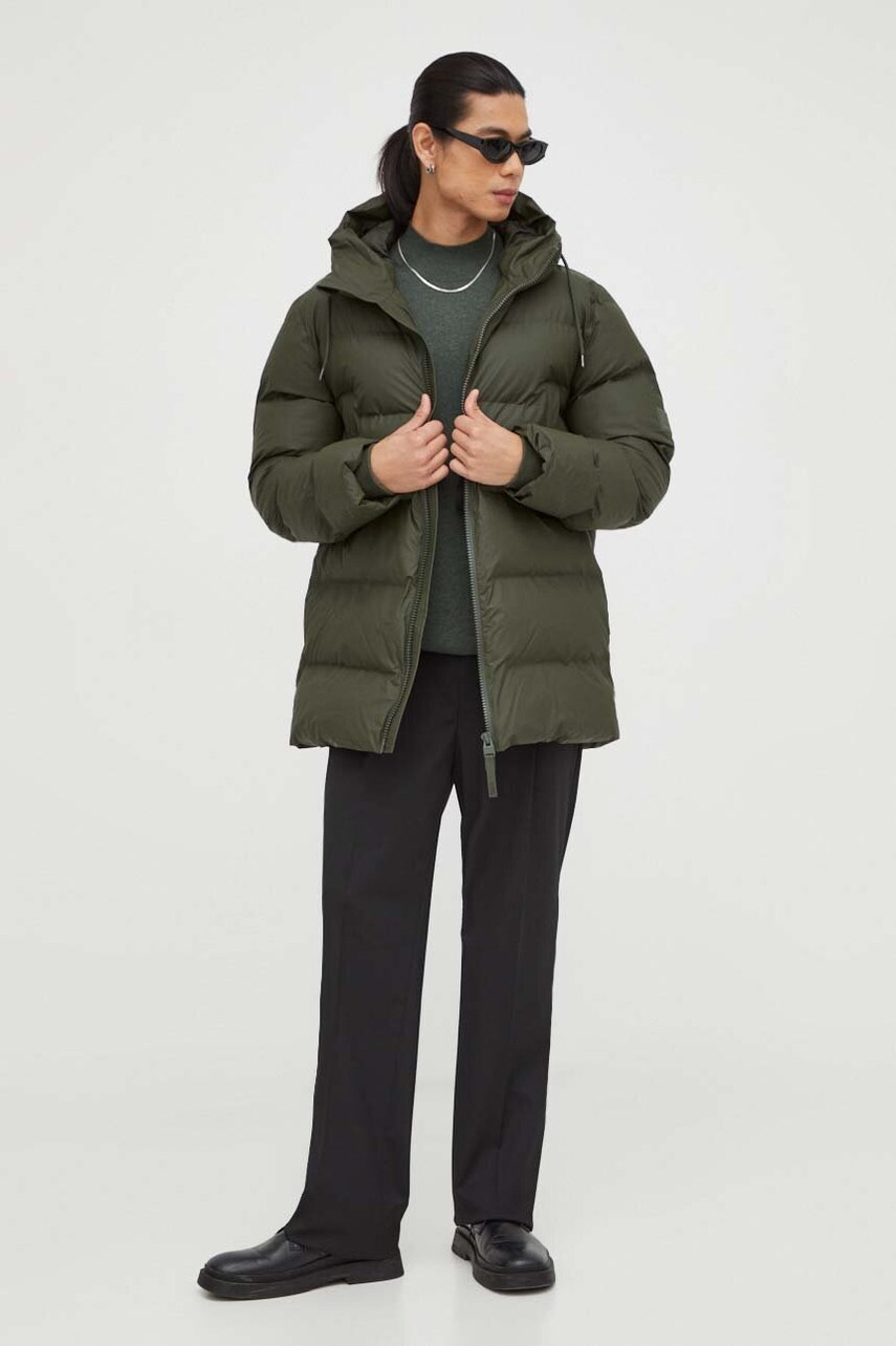 Куртка Rains 15190 Jackets колір зелений зимова