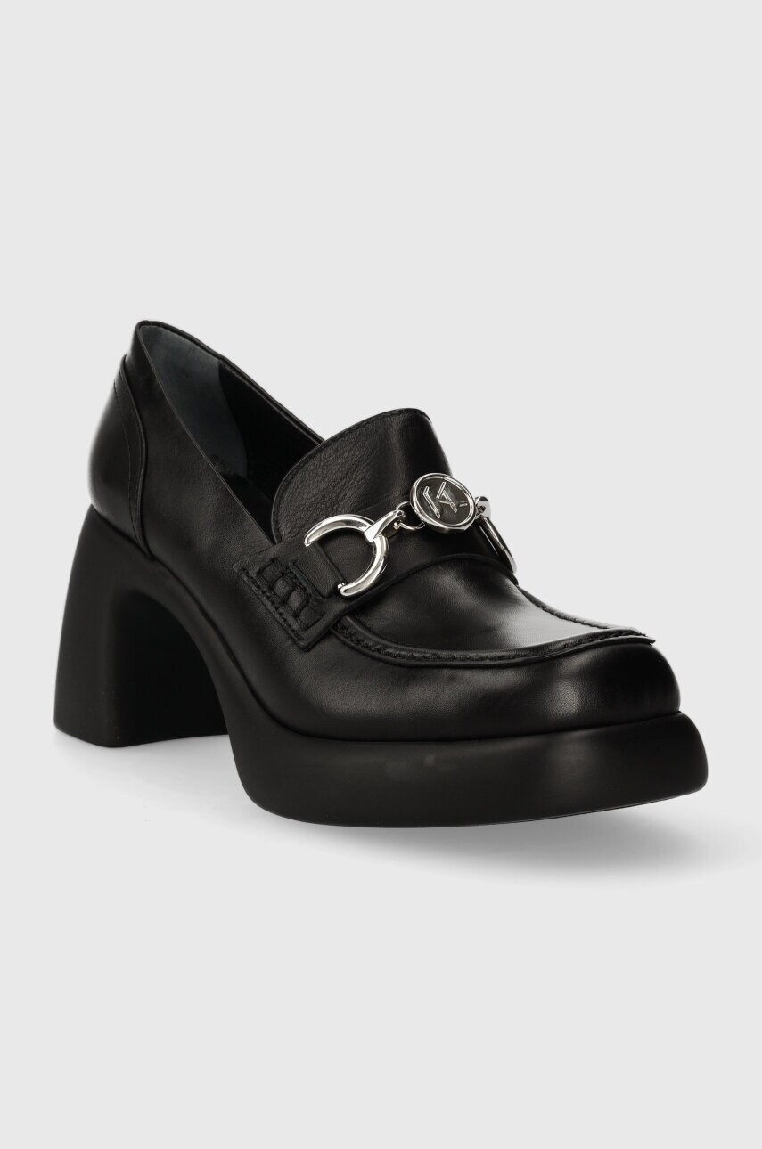 Шкіряні туфлі Karl Lagerfeld ASTRAGON колір чорний каблук блок KL33830