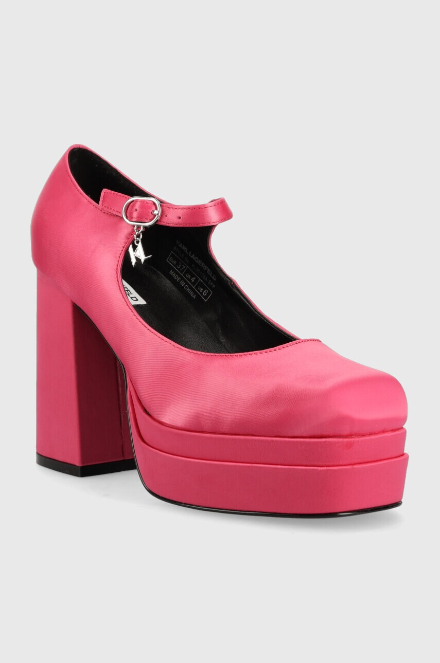 Туфлі Karl Lagerfeld STRADA колір рожевий каблук блок KL30126A