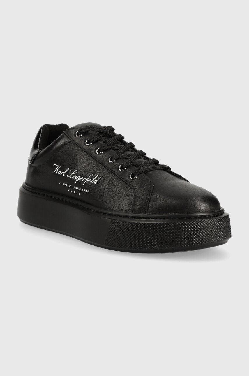 Шкіряні кросівки Karl Lagerfeld MAXI KUP колір чорний KL62223F