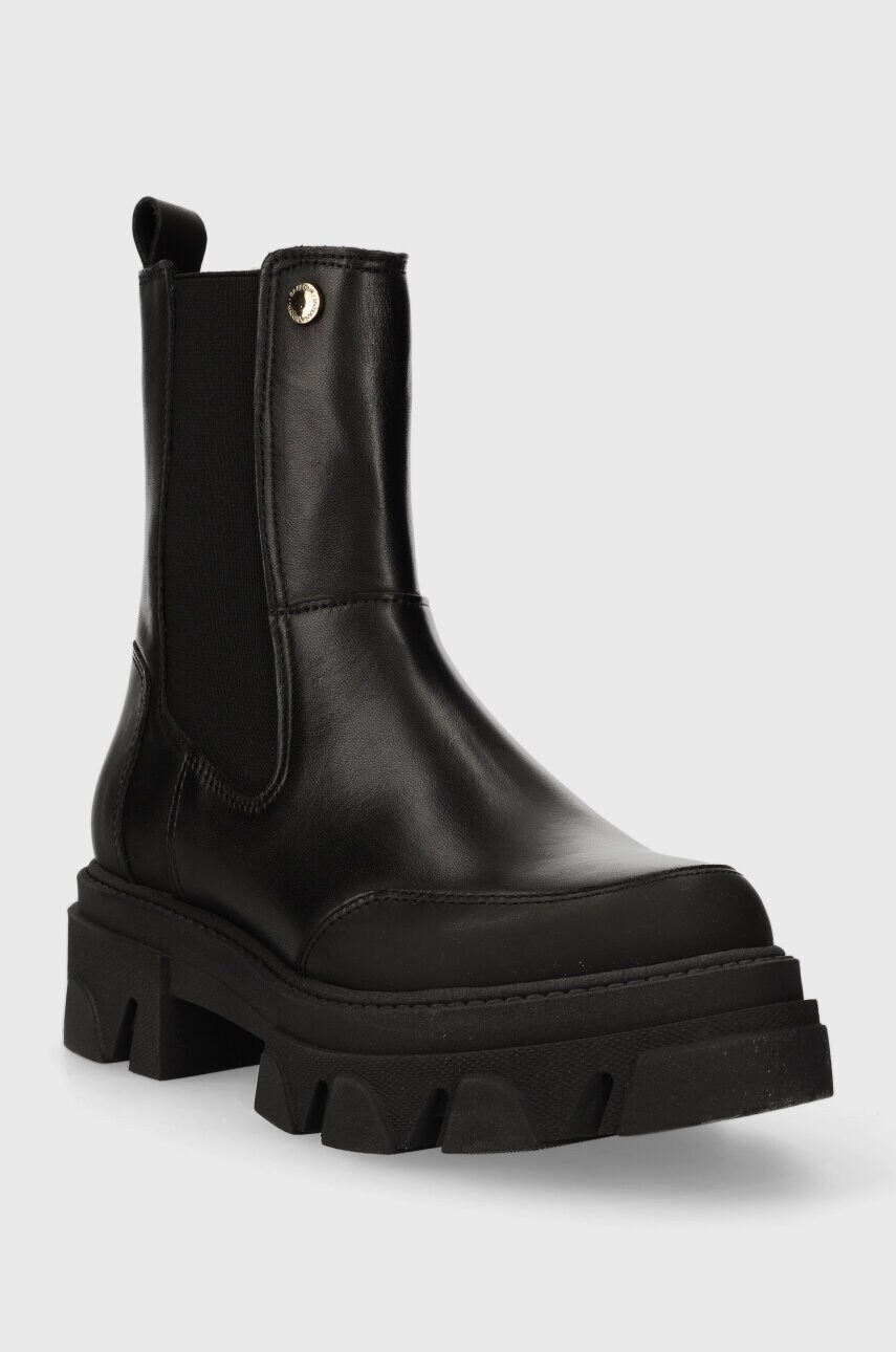 Шкіряні черевики Barbour B.Intl Chicane жіночі колір чорний на платформі LFO0634BK11