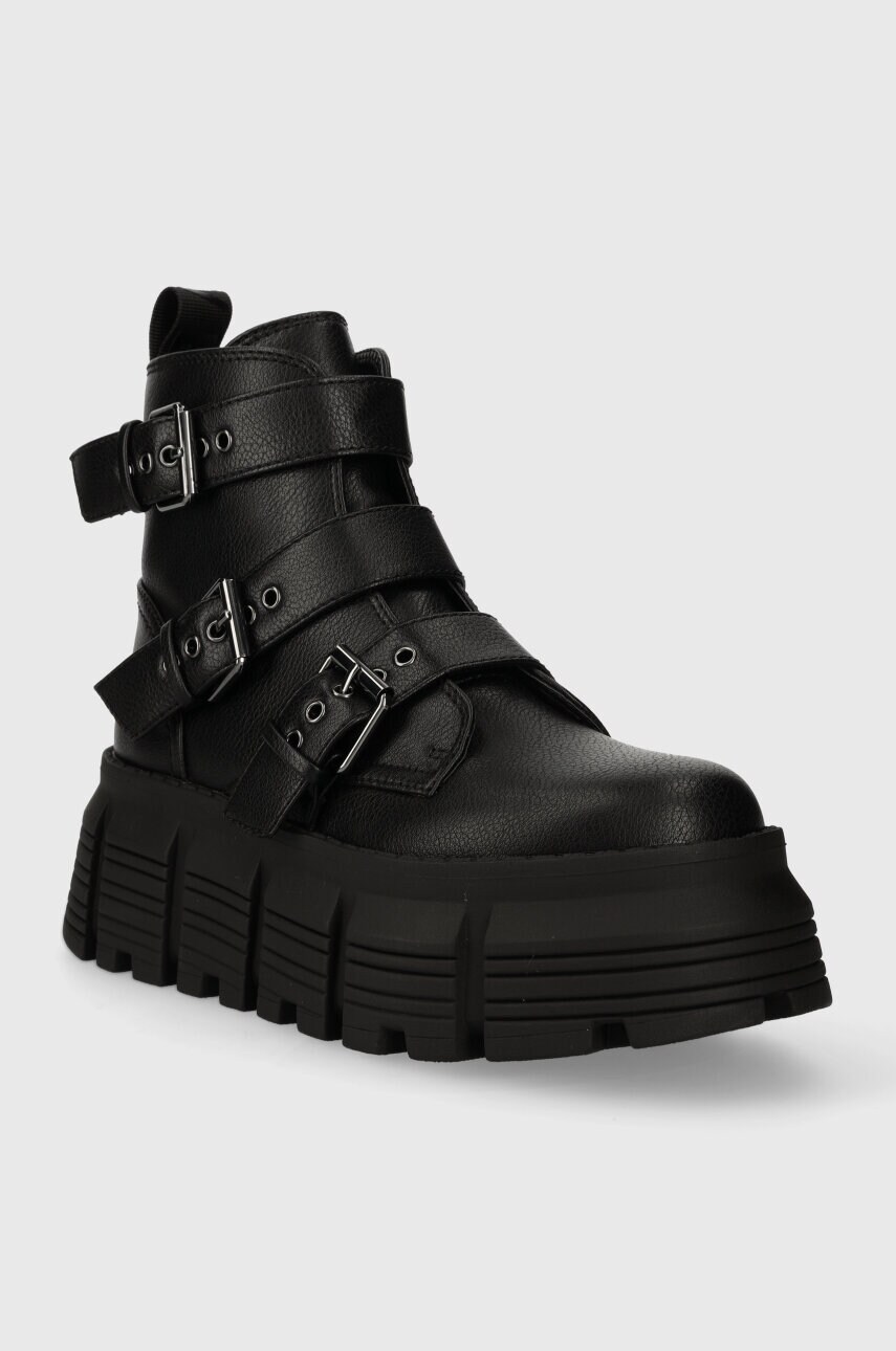 Черевики Buffalo Ava Ankle Boot жіночі колір чорний на платформі злегка утеплена 1224016