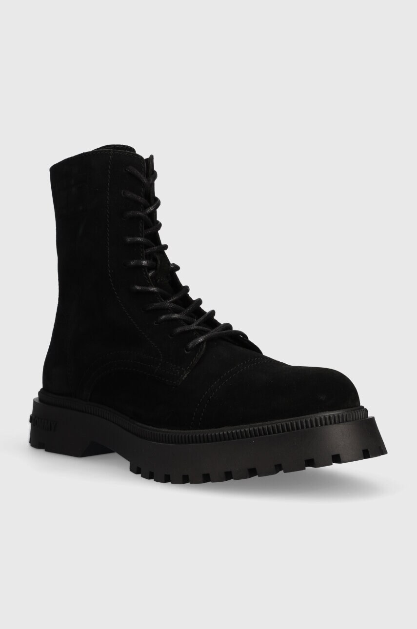 Замшеві черевики Tommy Jeans TJM CASUAL BOOT SUEDE чоловічі колір чорний EM0EM01336