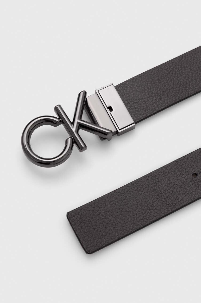 Двосторонній шкіряний ремінь Calvin Klein чоловічий колір чорний