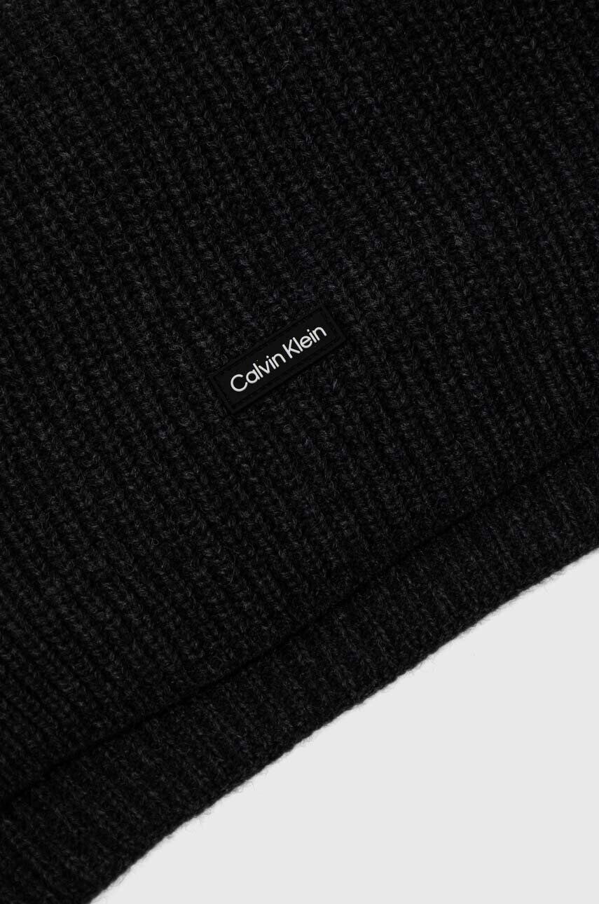 Вовняний шарф Calvin Klein колір сірий меланж
