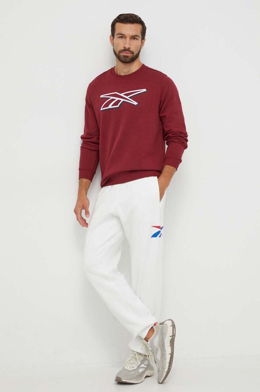 Спортивні штани Reebok Classic колір білий з принтом
