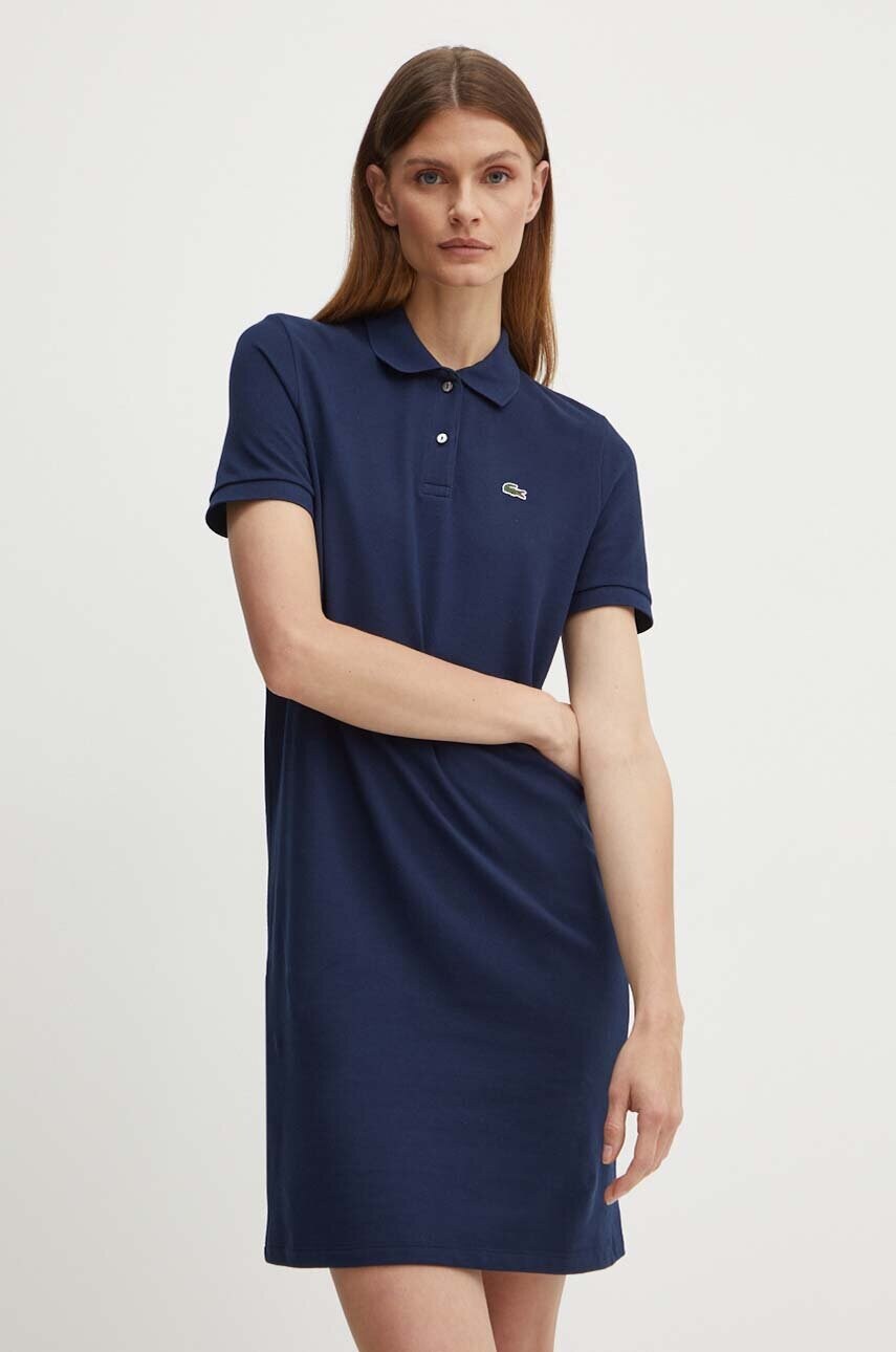Бавовняна сукня Lacoste колір синій mini пряма
