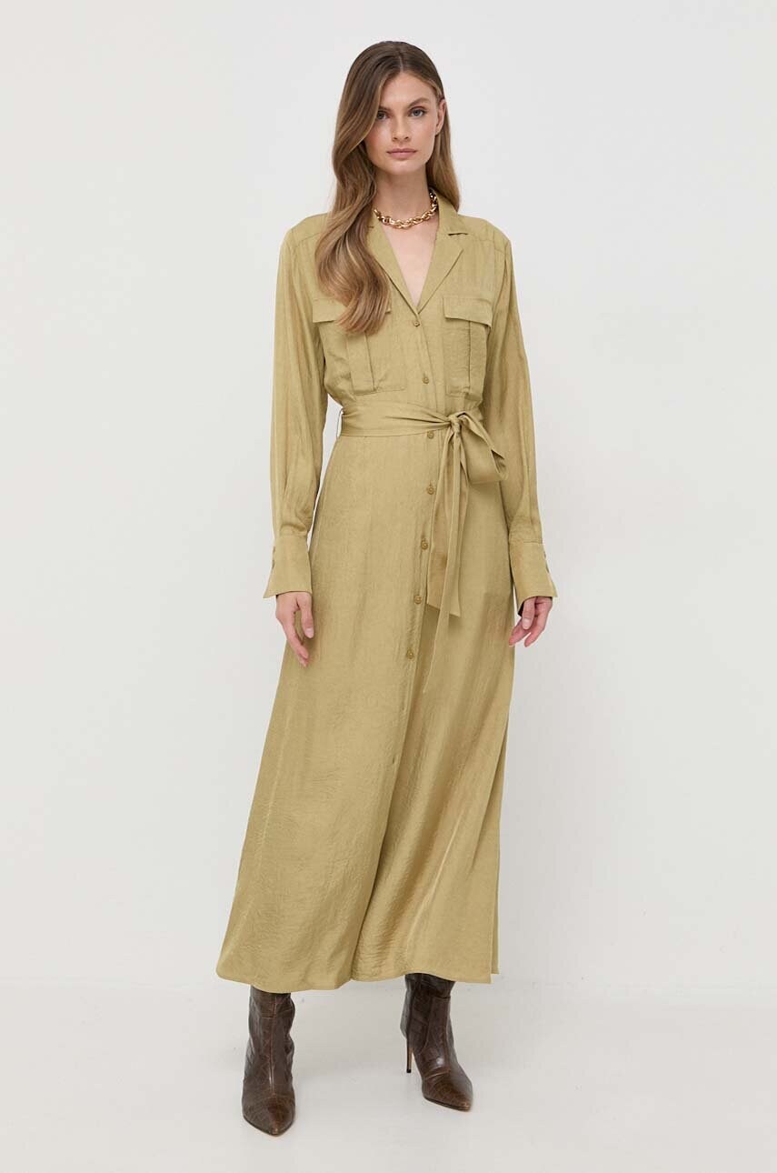 Сукня Ivy Oak колір зелений maxi розкльошена