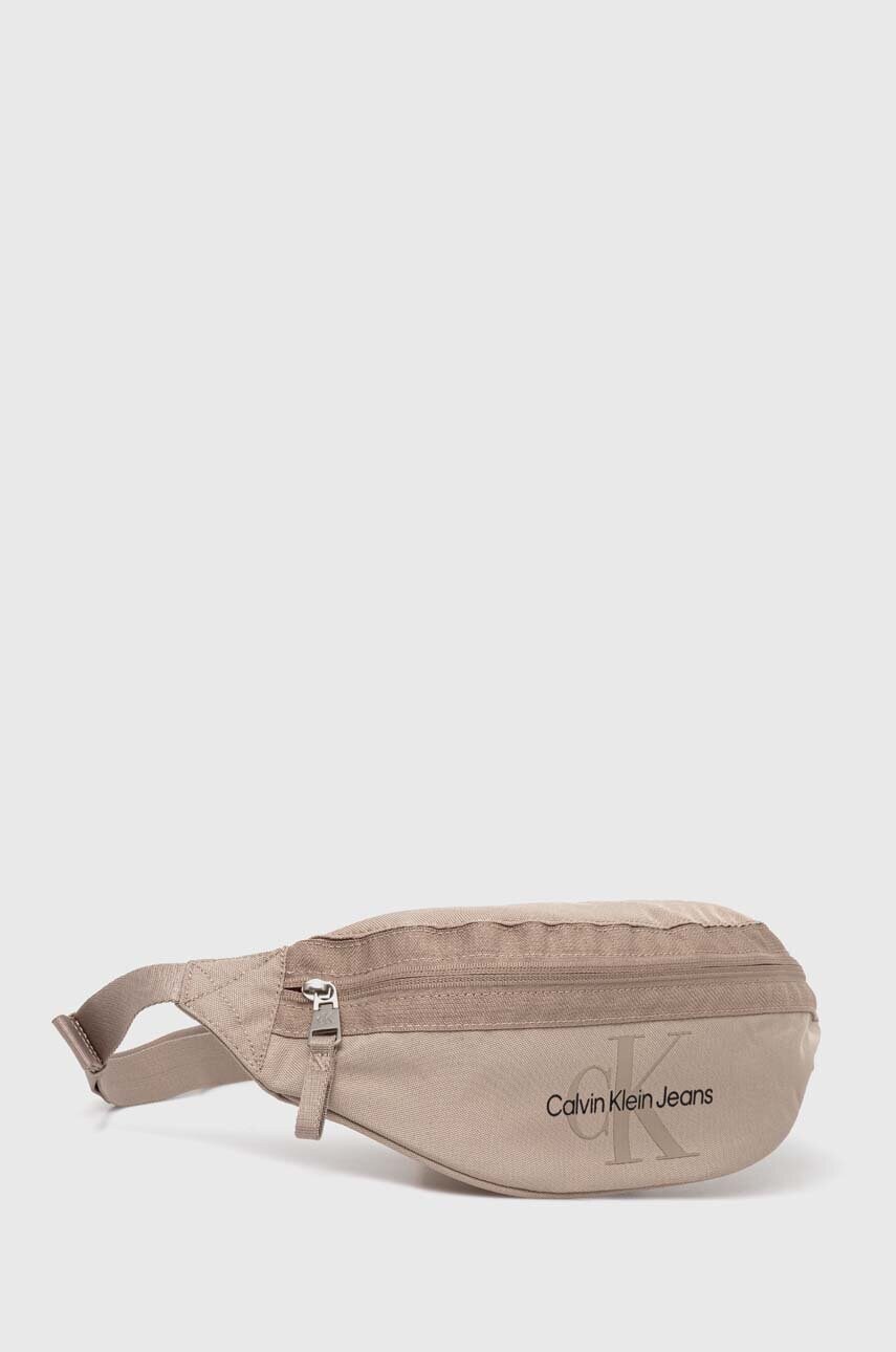 Сумка на пояс Calvin Klein Jeans колір бежевий
