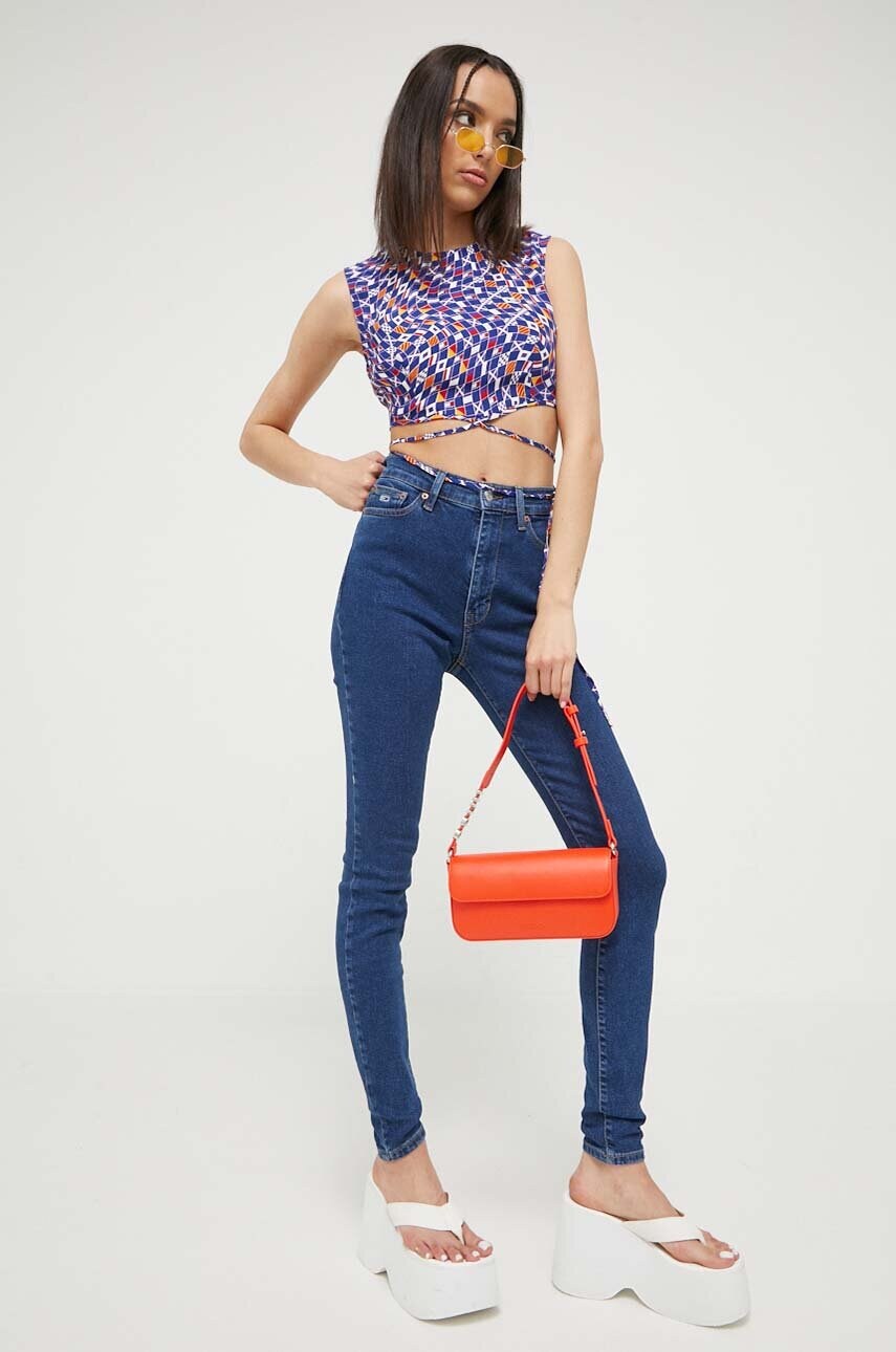 Топ Tommy Jeans жіночий колір синій