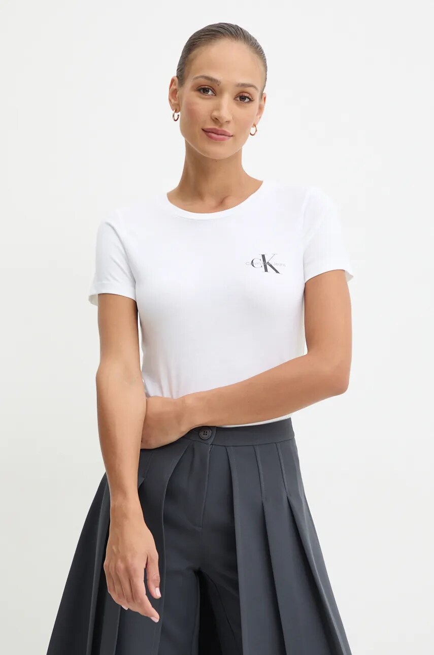 Бавовняна футболка Calvin Klein Jeans 2-pack жіноча колір рожевий J20J219734