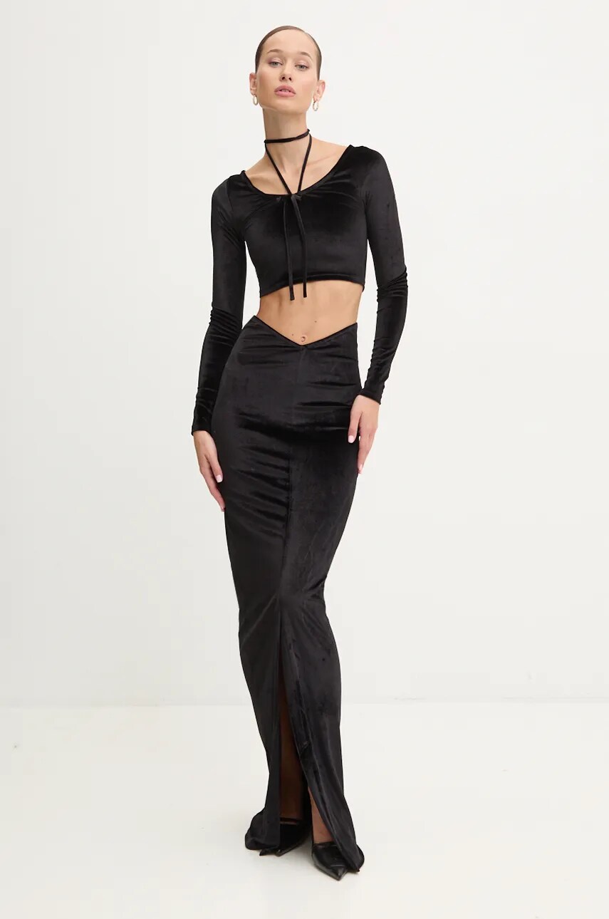 Велюровий лонгслів Fiorucci колір чорний W01FMTLO115VR01BK01