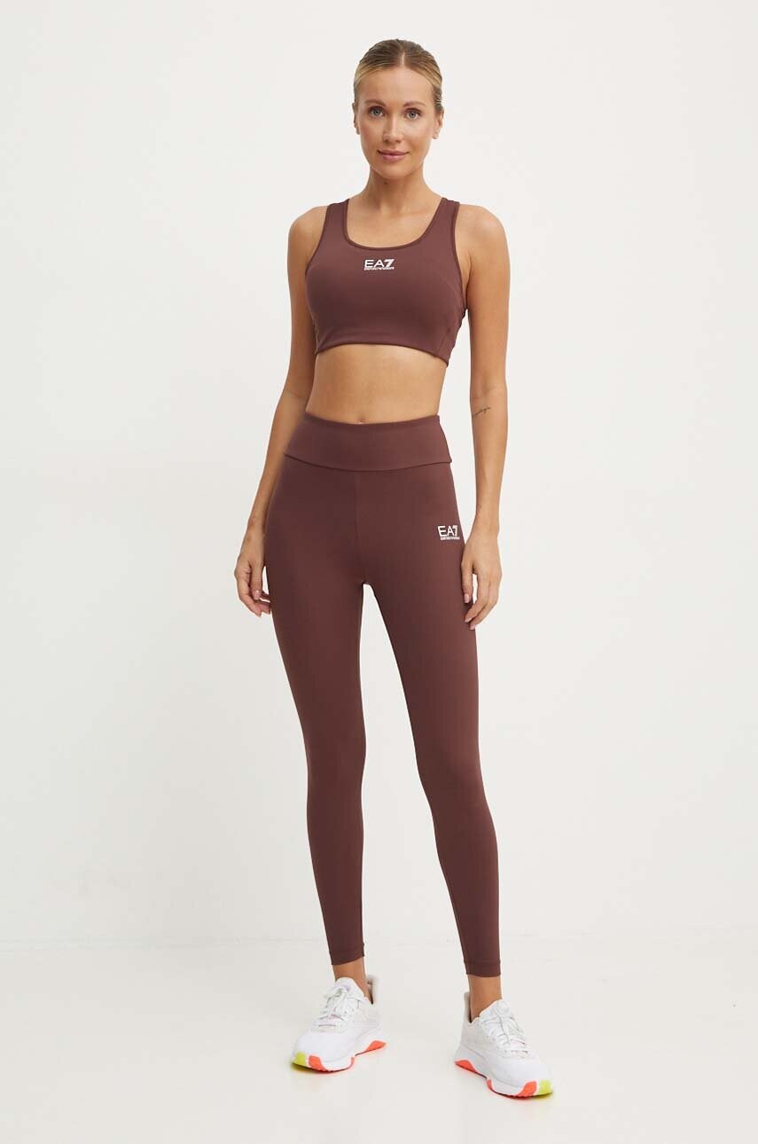 Спортивний бюстгальтер EA7 Emporio Armani колір коричневий однотонний TJKLZ.6DTH59