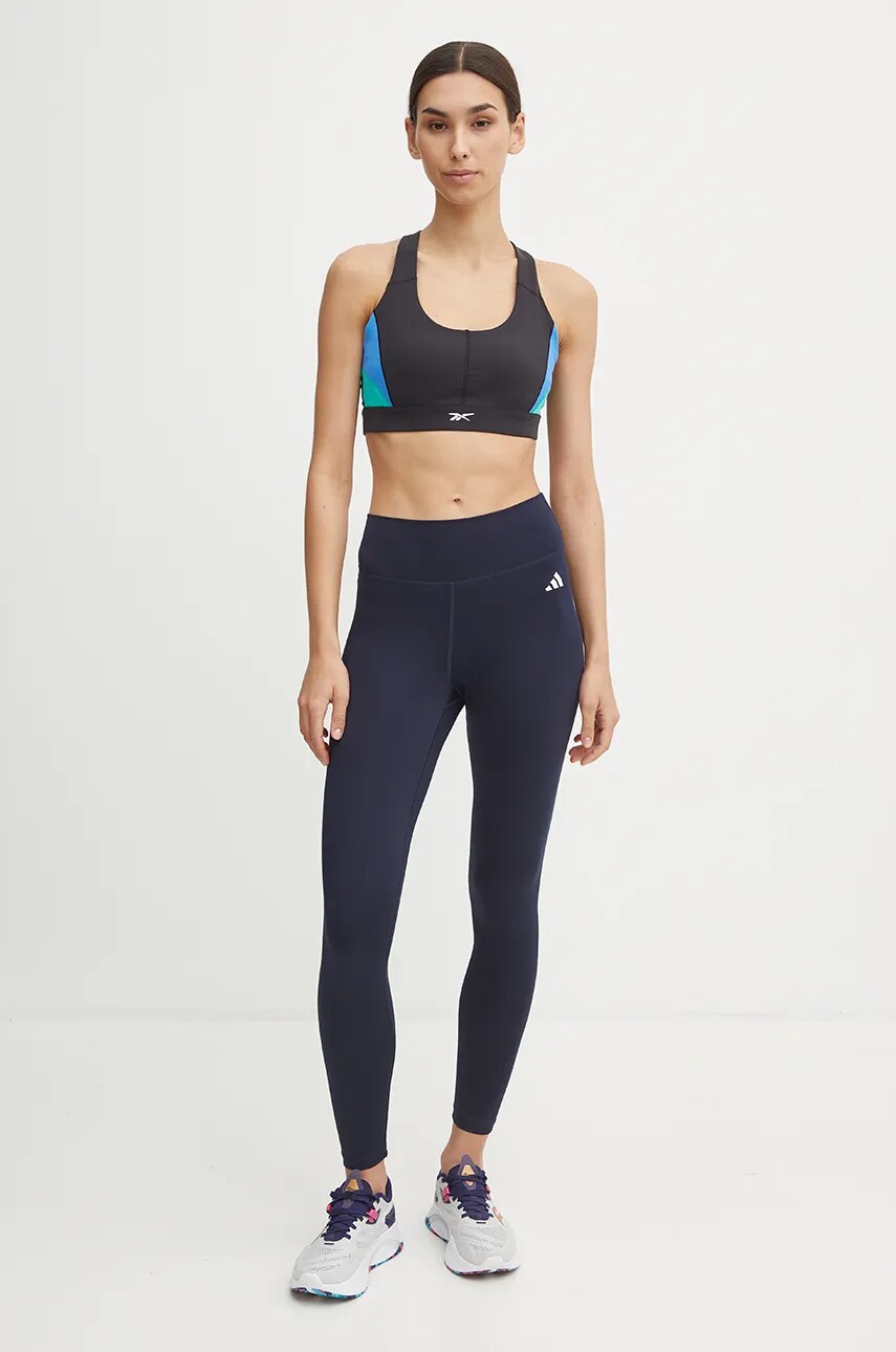 Спортивний бюстгальтер Reebok Lux Colourblock колір чорний візерунок 100205636
