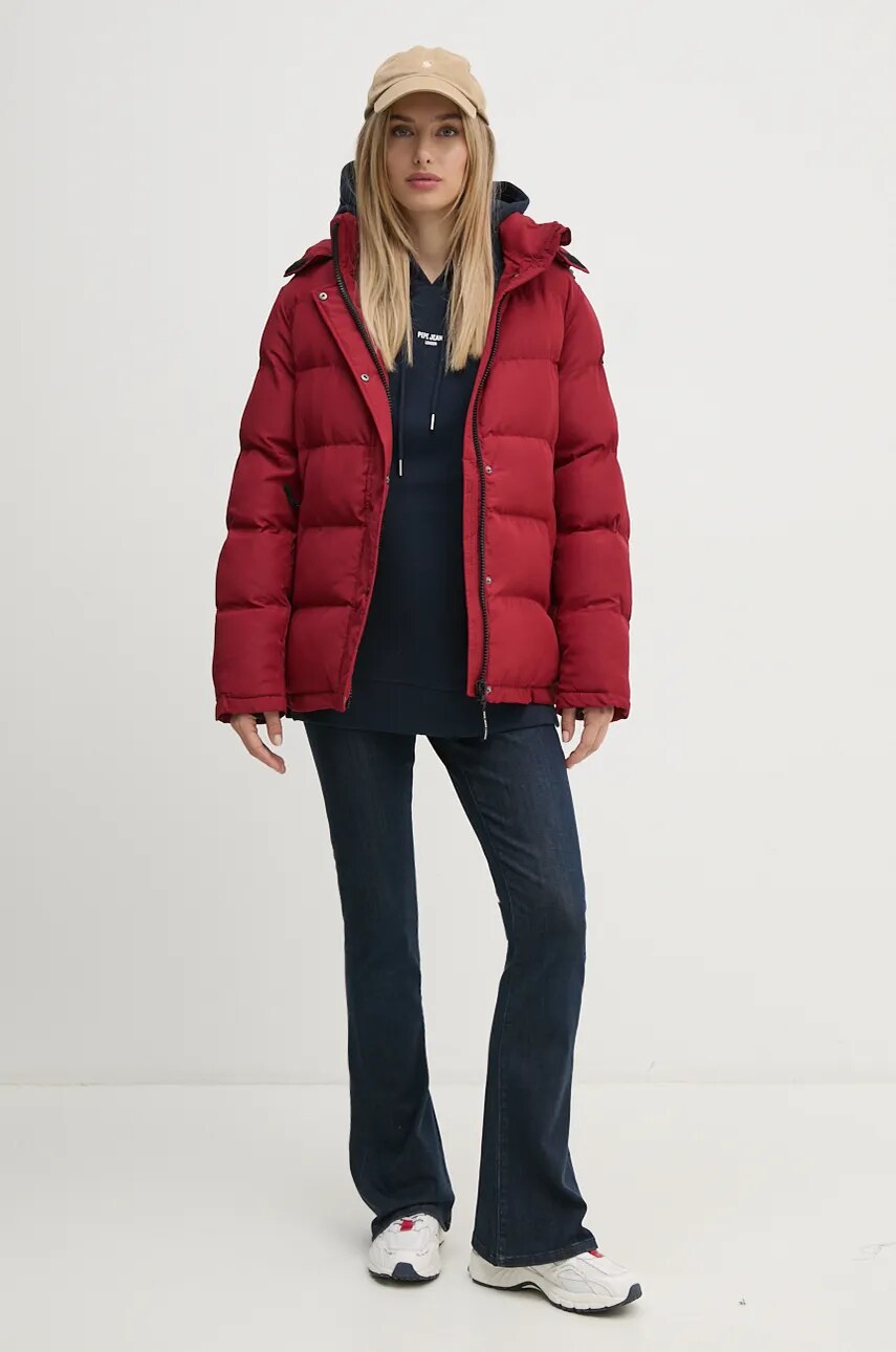 Кофта Pepe Jeans FERGIE жіноча колір синій з капюшоном з принтом PL581455