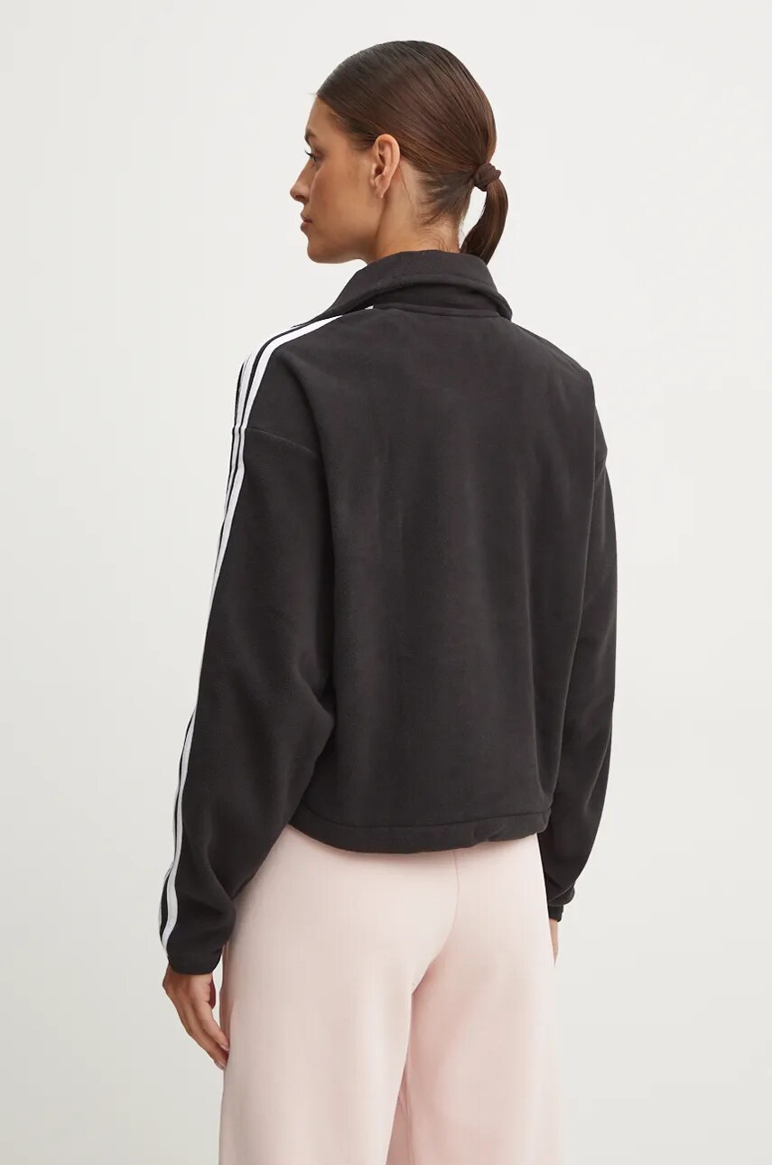 Флісова кофта adidas Originals Adicolor колір чорний однотонна IY7266