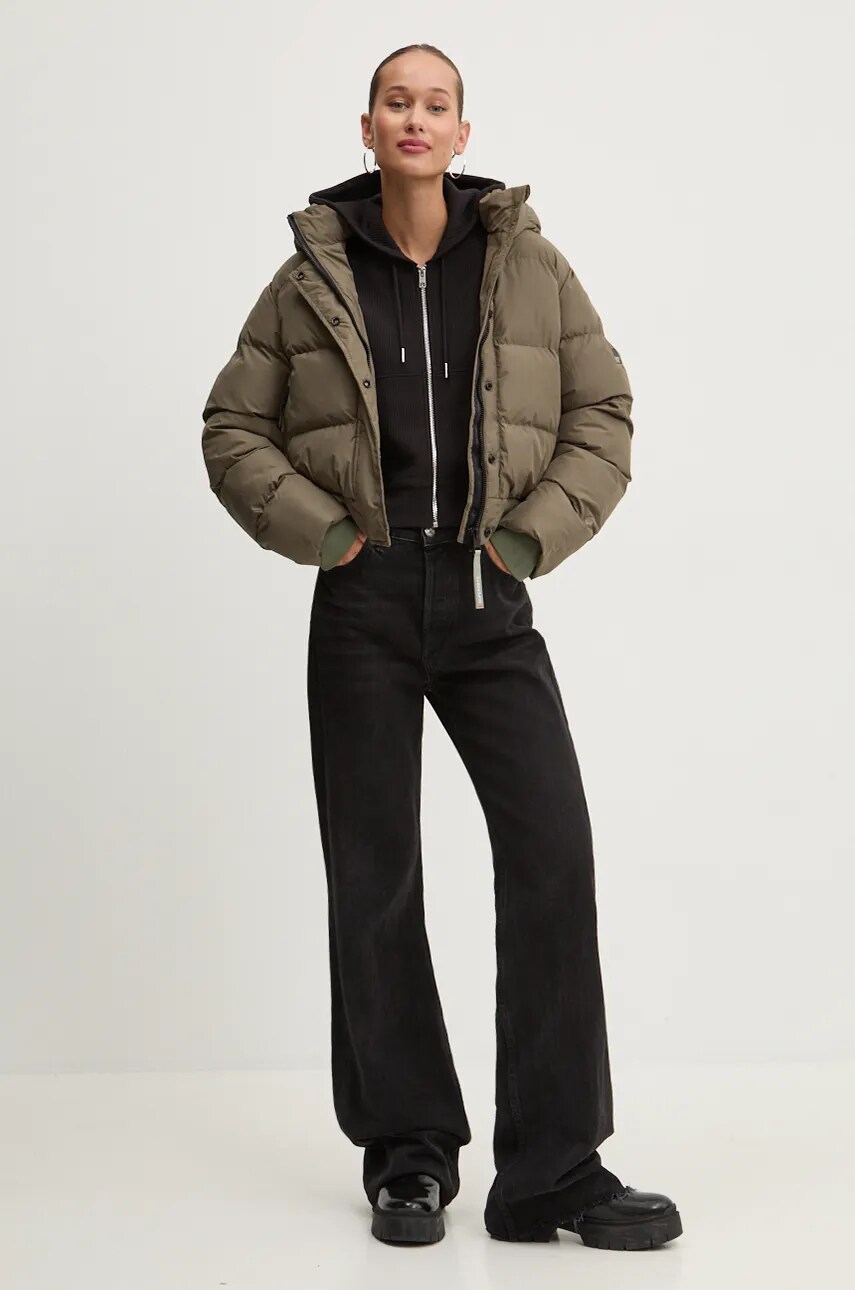 Кофта Tommy Jeans жіноча колір чорний з капюшоном однотонна DW0DW18763