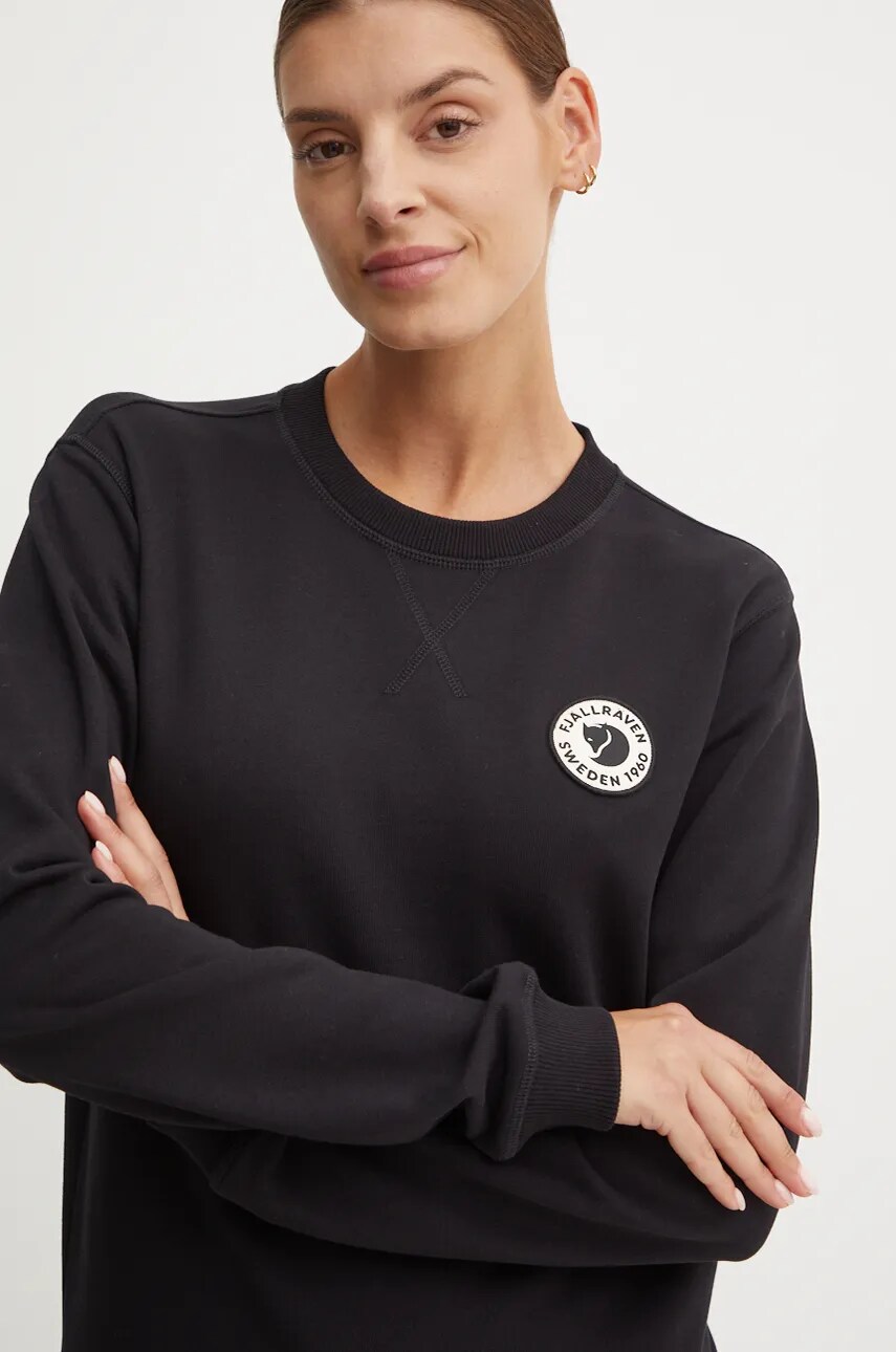 Кофта Fjallraven 1960 Logo Badge колір чорний однотонна F87230.550