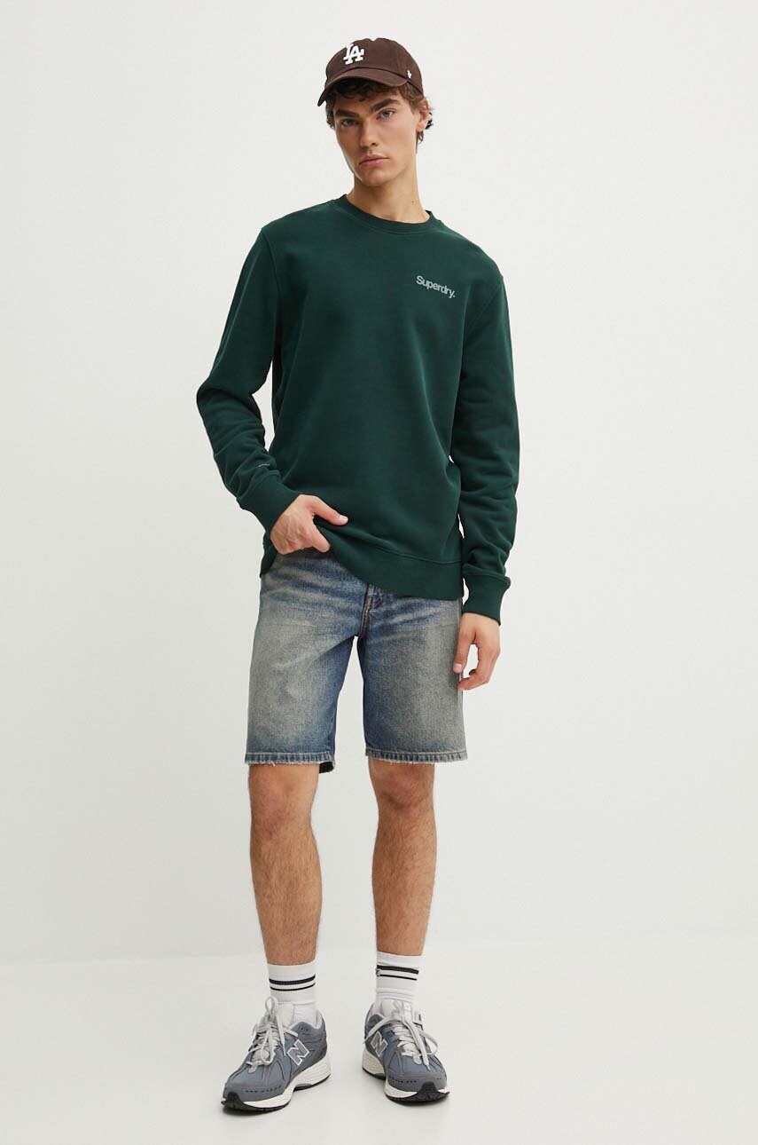 Бавовняна кофта Superdry чоловіча колір зелений з принтом M2013738A-27E