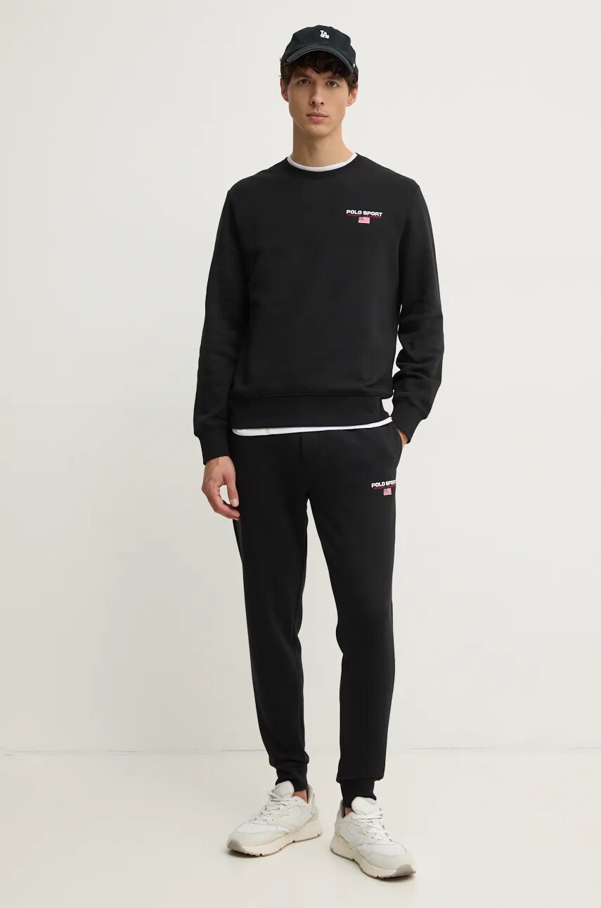 Кофта Polo Ralph Lauren чоловіча колір чорний з аплікацією 710949929