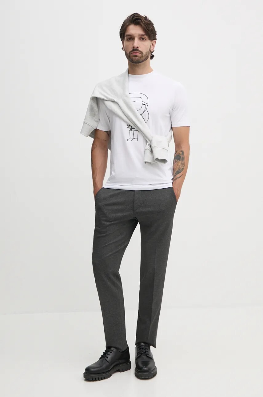 Кофта Pepe Jeans SAM CREW чоловіча колір сірий з принтом PM582703