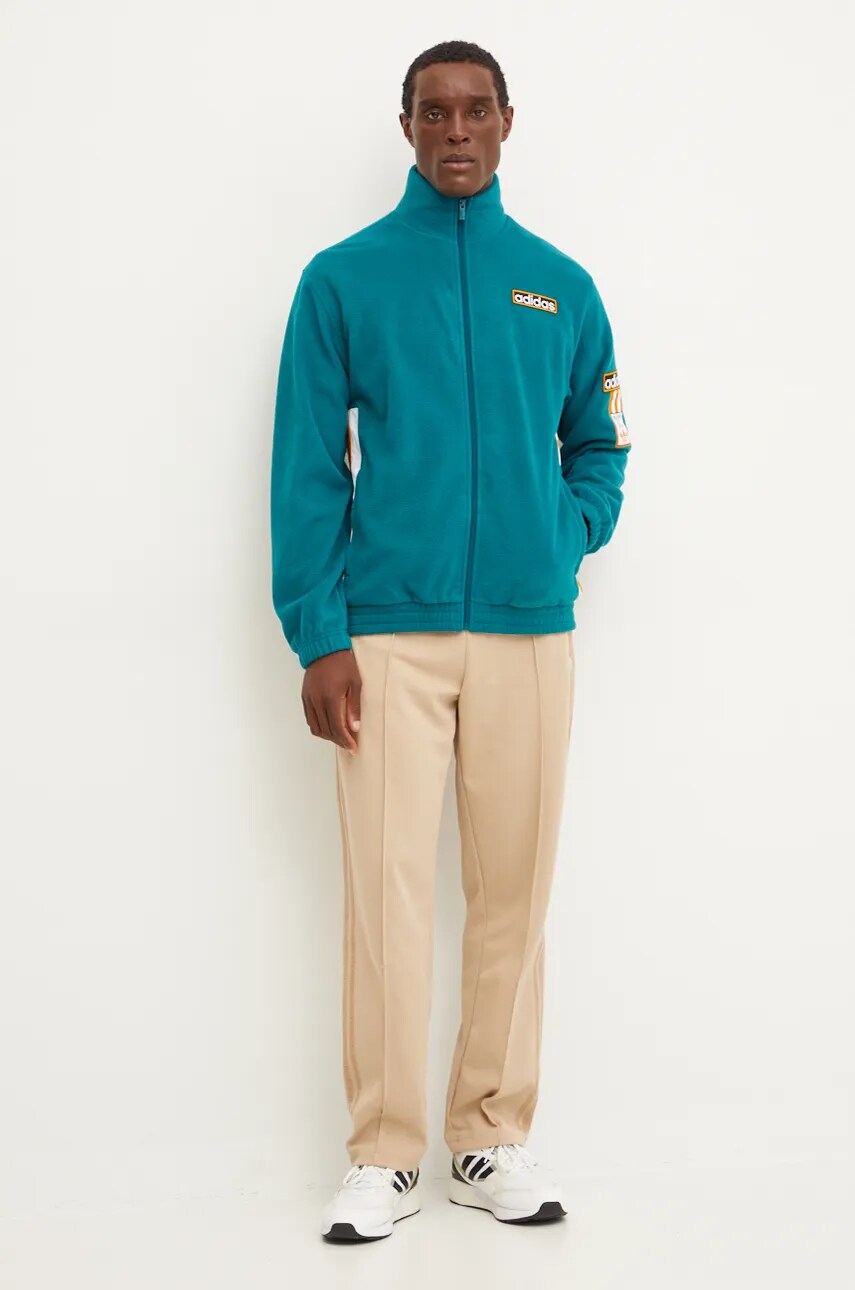 Кофта adidas Originals Polarfleece Adibreak Tracktop чоловіча колір зелений з аплікацією IW5815