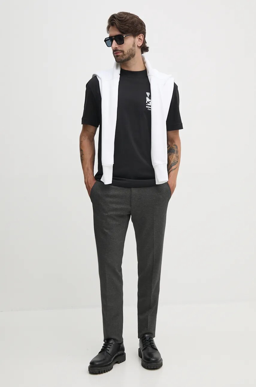 Кофта Calvin Klein Jeans чоловіча колір білий з капюшоном з принтом J30J326923