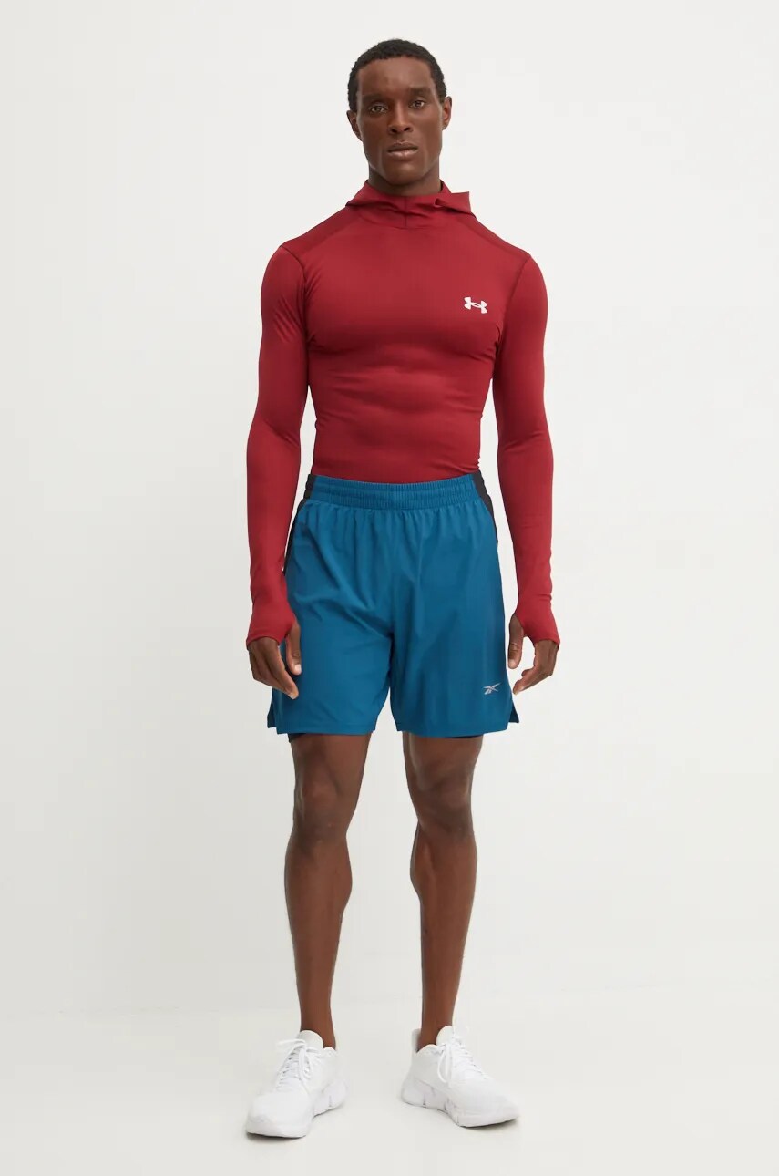 Тренувальна кофта Under Armour ColdGear Elite колір бордовий з капюшоном однотонна 1386944