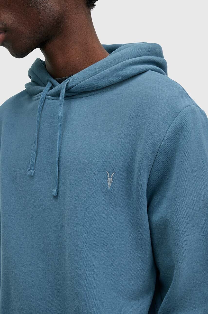 Бавовняна кофта AllSaints RAVEN OTH HOODY чоловіча з капюшоном однотонна M003NZ