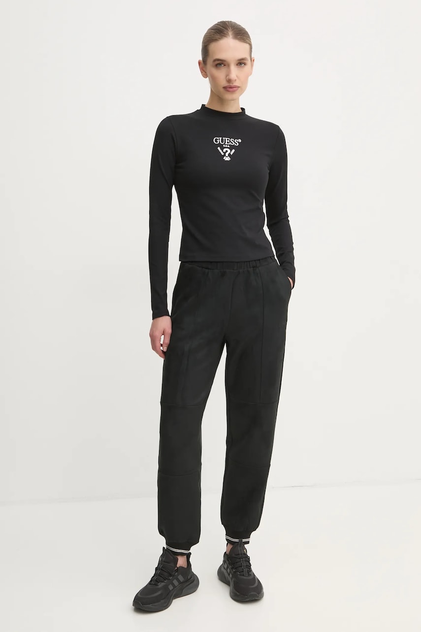 Лонгслів Guess COLETTE жіночий колір чорний V4YI23 KCDH1