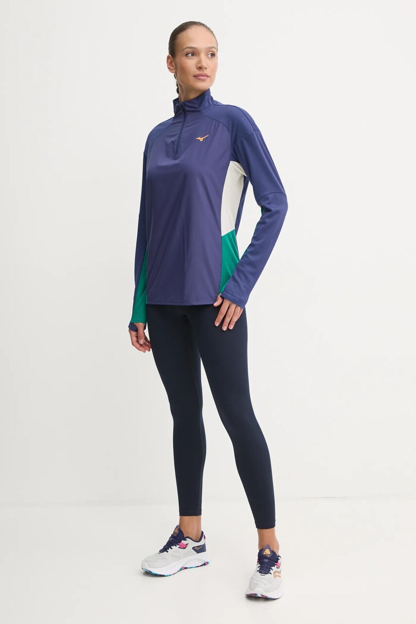 Кофта для бігу Mizuno Hybrid колір синій візерунок J2GAB506