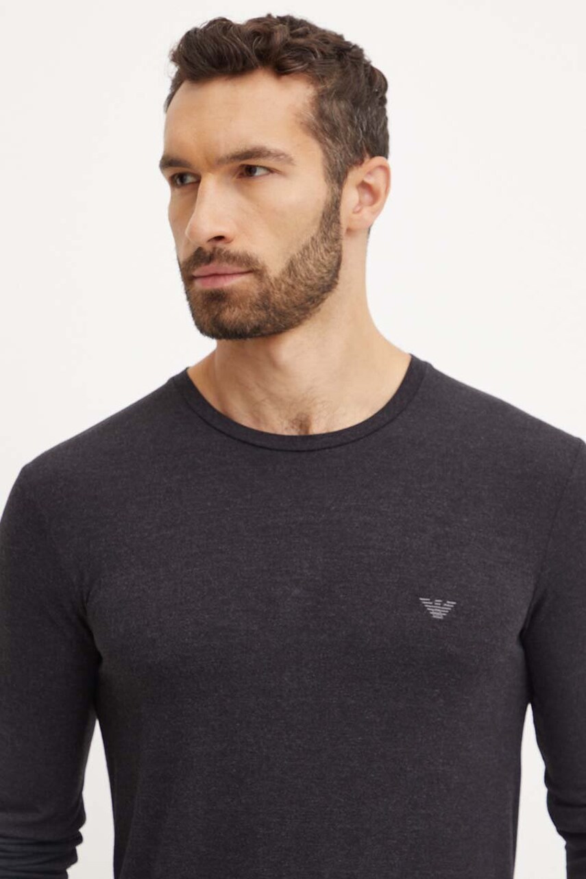 Лонгслів лаунж Emporio Armani Underwear колір сірий однотонний 111653 4F584