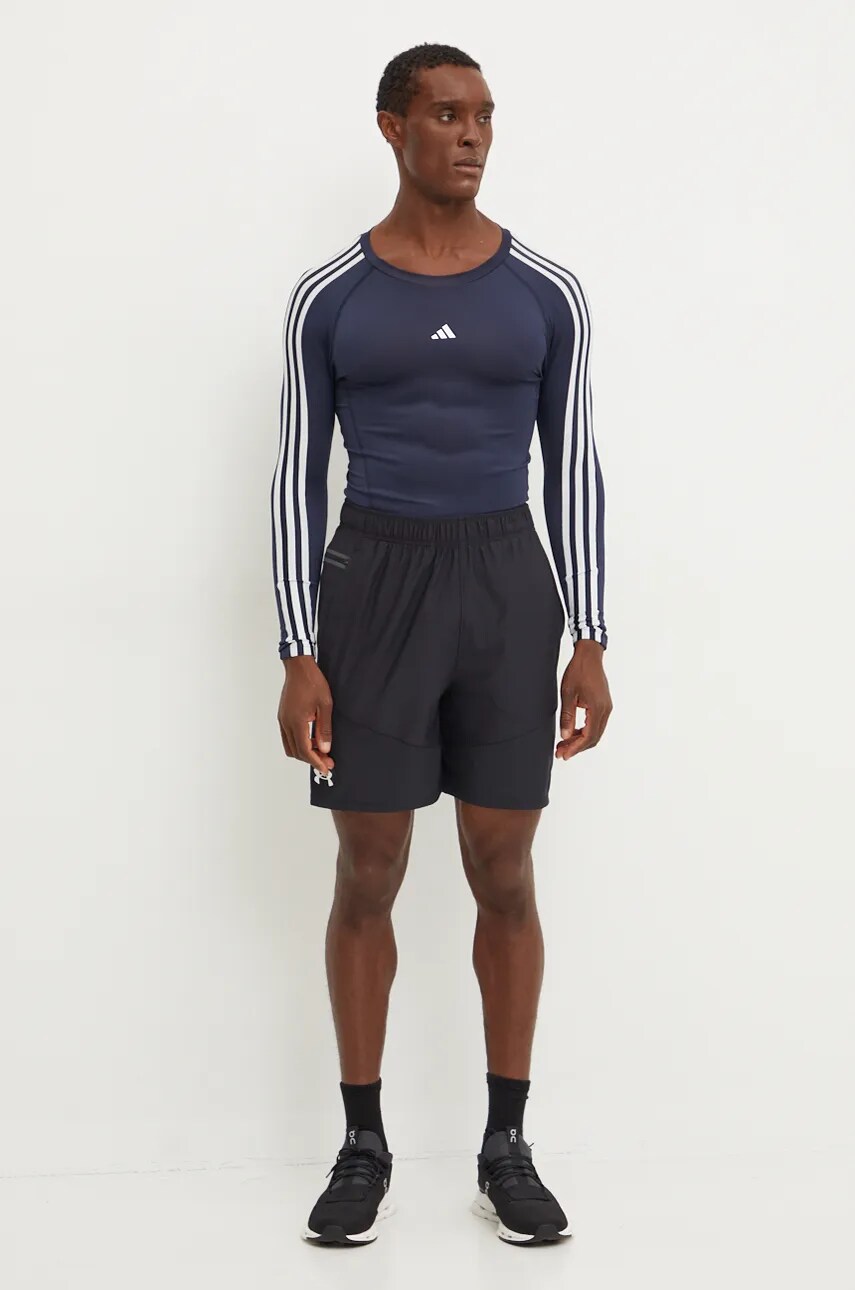 Лонгслів для тренувань adidas Performance Techfit колір синій з принтом IW0657