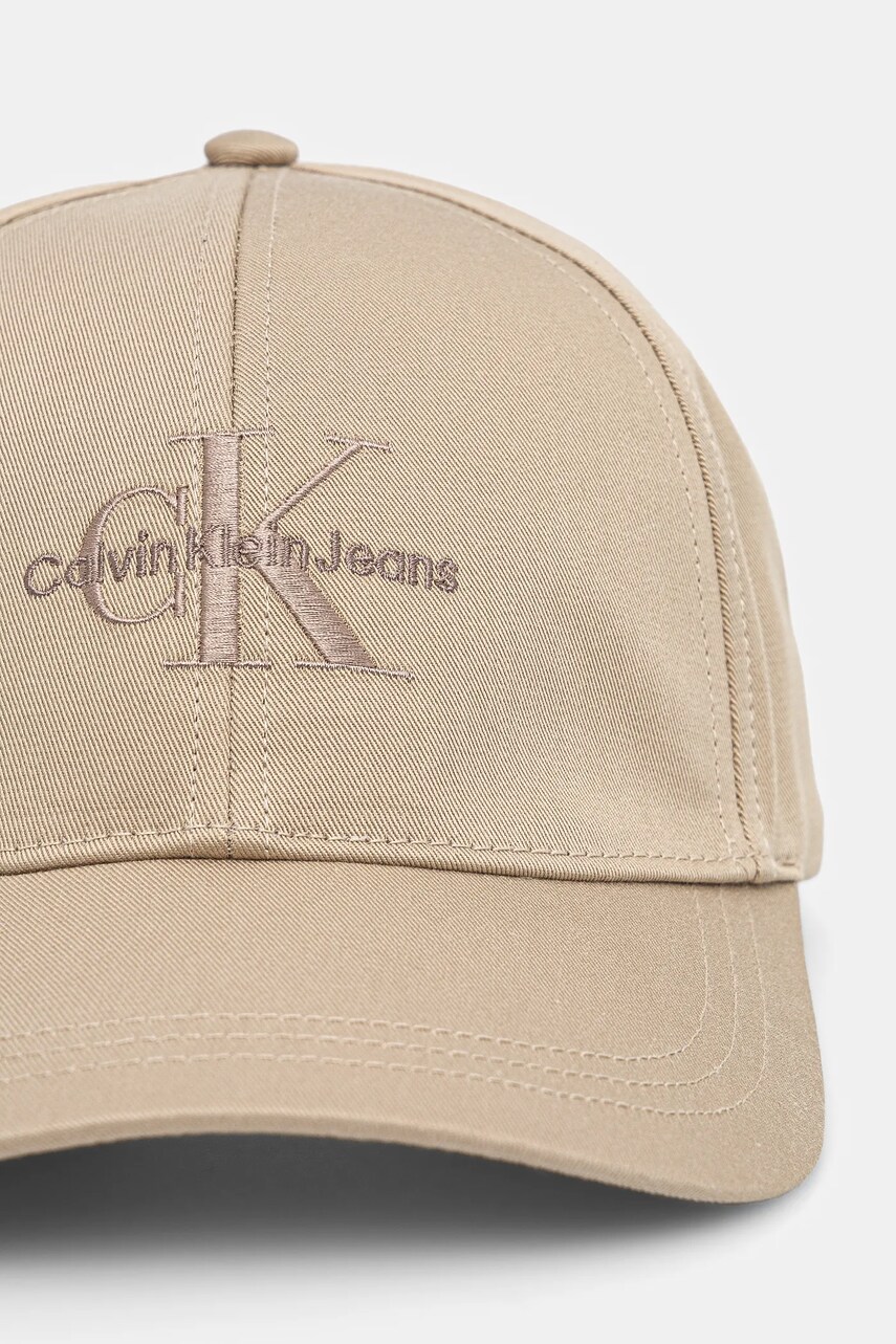 Бавовняна бейсболка Calvin Klein Jeans колір бежевий з аплікацією K60K612317