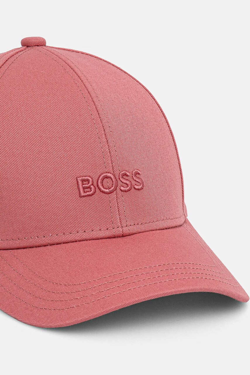 Бавовняна бейсболка BOSS колір чорний з аплікацією 50519889
